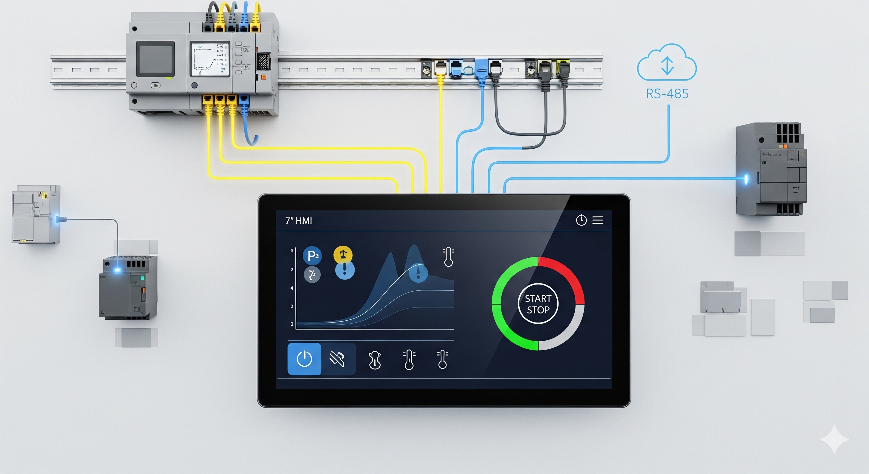 Flexem univerzális HMI kijelzők – ipari érintőképernyők 4,3 colltól 22 collig, 100+ PLC kompatibilitás – PLCshop.hu