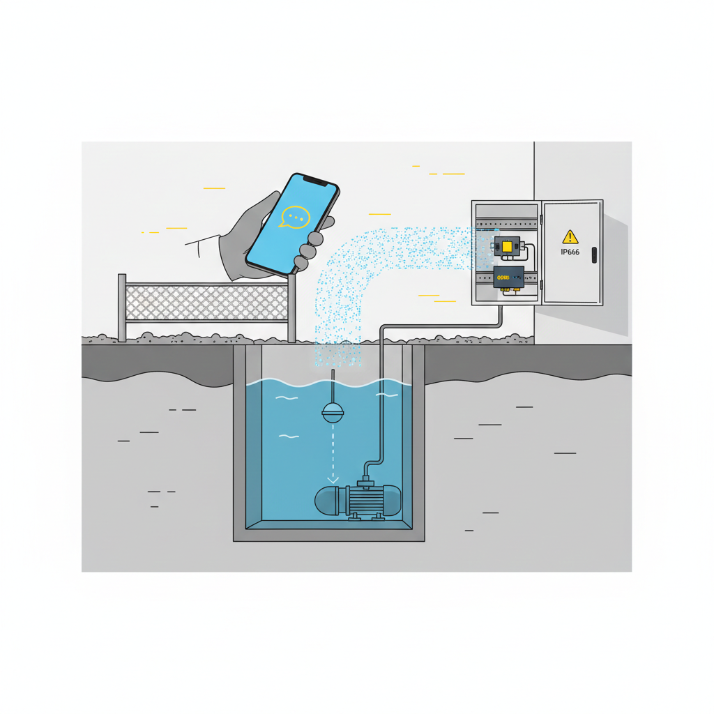 SMS riasztás átemelő akna cover